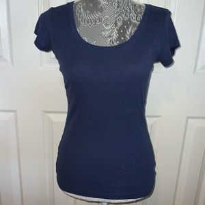 Carole Little blue scoop neck tee Size S